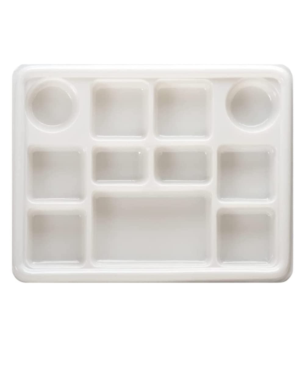 11-Compartment White Disposable Plastic Plates - 100 Pack | Divided Serving Trays for Parties, Picnics & Catering Events