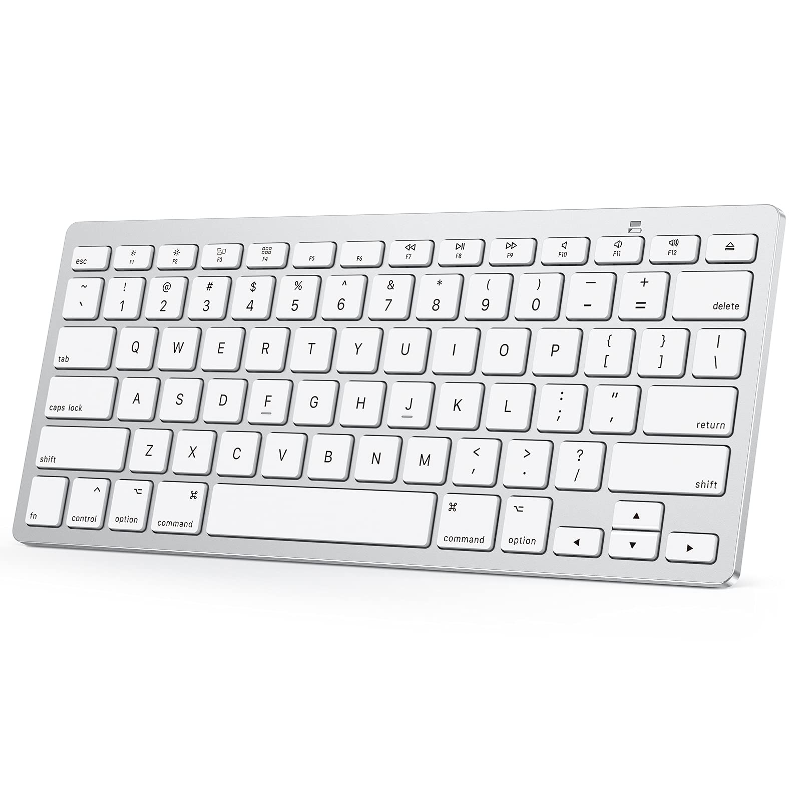OMOTON Bluetooth Keyboard for Mac - Compact Wireless Keyboard Compatible with MacBook Pro/Air, iMac, Mac Mini, Windows PC (Silver) | Perfect for Home Office, Travel & Coffee Shop Work