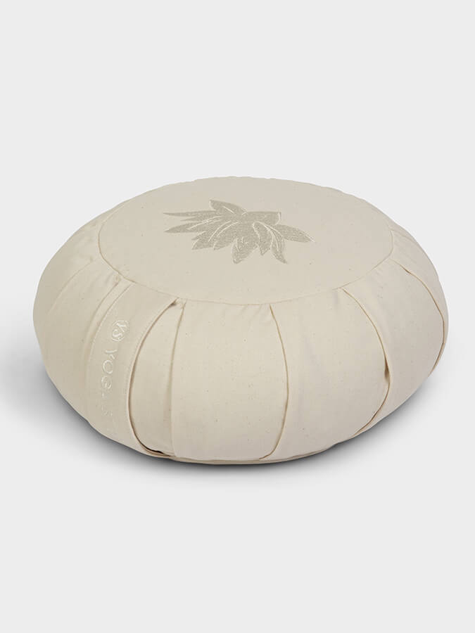 Organic Cotton Round Lotus Zafu Buckwheat Meditation Cushion - GOTS Certified for Yoga, Zen Meditation & Home Decor - Eco-Friendly & Comfortable Support for Mindful Practices