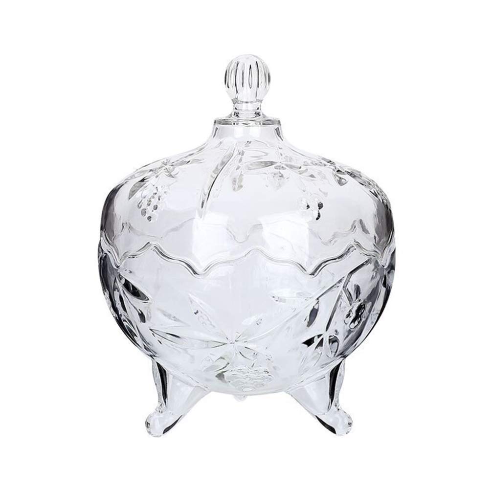 YARNOW Clear Acrylic Candy Bowl - 3.5QT Large Snack Jar for Cookies, Nuts, Dried Fruits | Kitchen Countertop Organizer with Lid | Perfect for Parties, Office Snacks & Jewelry Storage