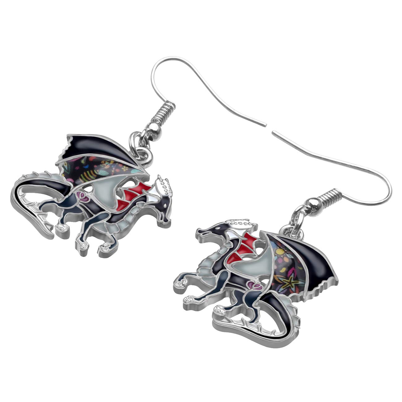WEVENI Hypoallergenic Dragon Earrings for Women - Enamel Alloy Aesthetic Jewelry, Personalized Gift for Her - Perfect for Cosplay, Fantasy Lovers & Unique Fashion Accessories