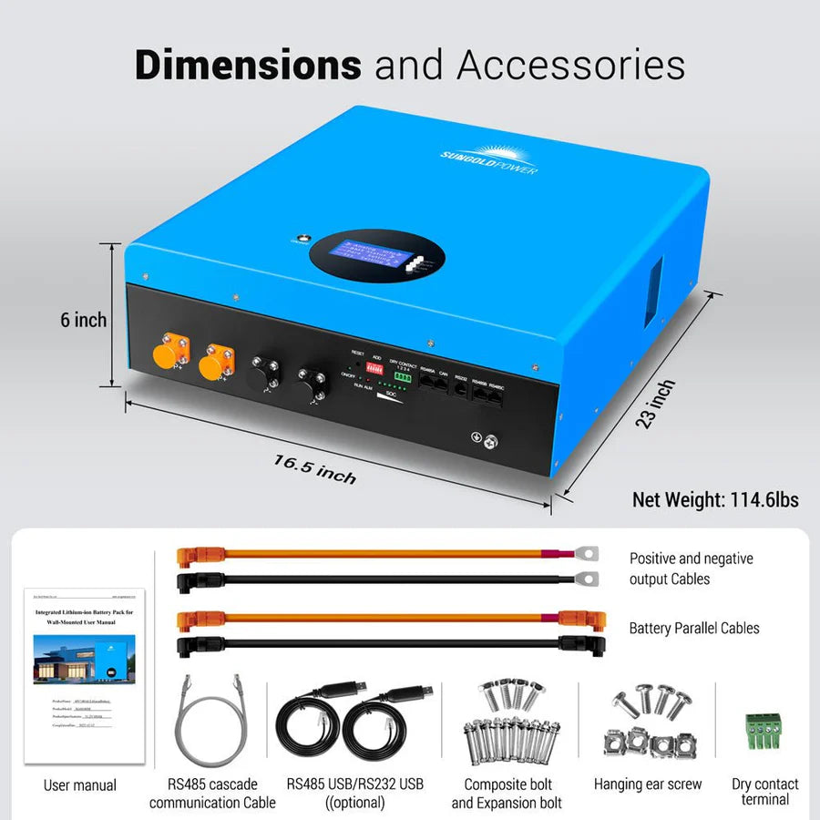 5.12KWH LiFePO4 Powerwall Battery SG48100M - Solar Energy Storage for Home Backup & Off-Grid Power Supply