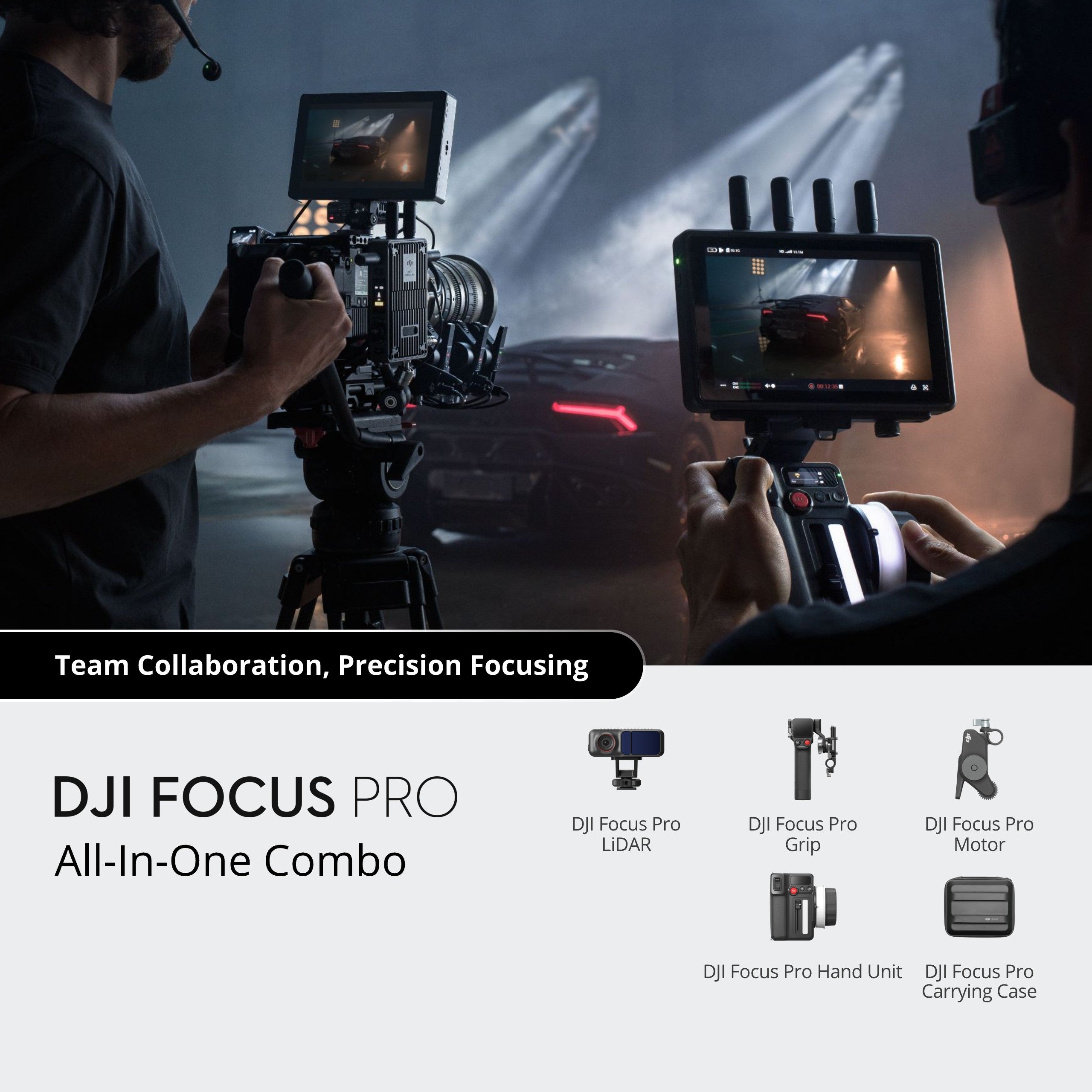 DJI Focus Pro All-In-One Combo - Professional Camera Follow Focus System for Filmmakers | Perfect for Cinematic Shots, Documentary & Studio Production