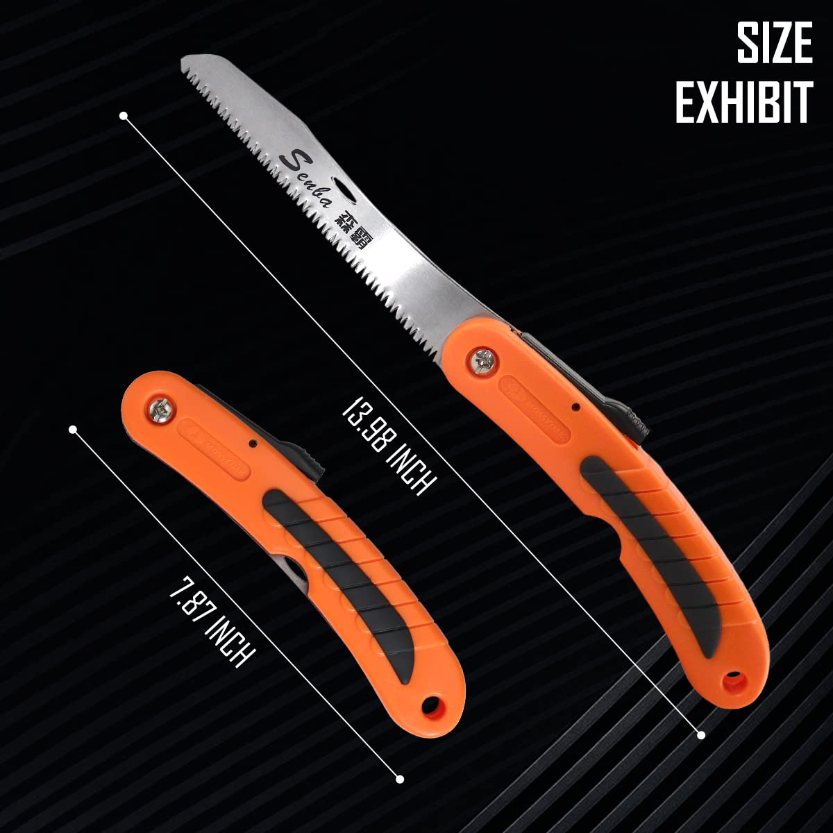 Folding Hand Pruning Saw - Double Blade Camping & Garden Saw with Safety Lock | Non-Slip Handle for Tree Trimming, Wood Cutting | Perfect for Outdoor Activities, Gardening, Camping & Hiking