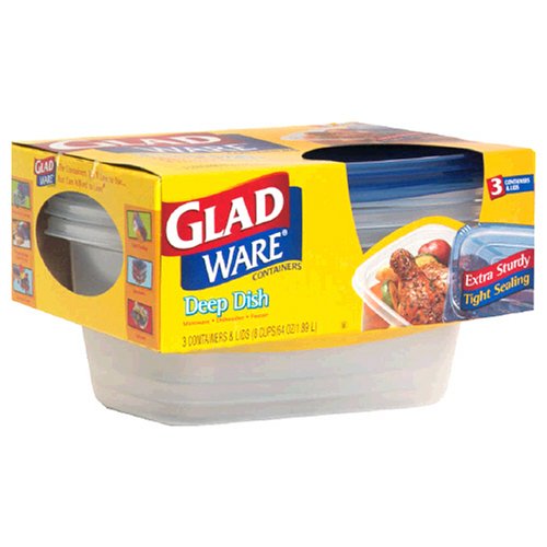 GladWare Deep Dish Food Storage Containers with Lids - 8 Cups (64 oz) BPA-Free Plastic Meal Prep Containers, Set of 3 - Perfect for Leftovers, Meal Prepping & Freezer Storage