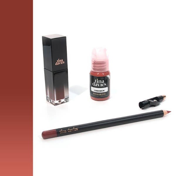 Perma Blend Tina Davies Lip Cinnamon Trio Set - Professional Lip Blush Pigments for Permanent Makeup - Perfect for Lip Blushing, Ombre Lips & Tattoo Artists