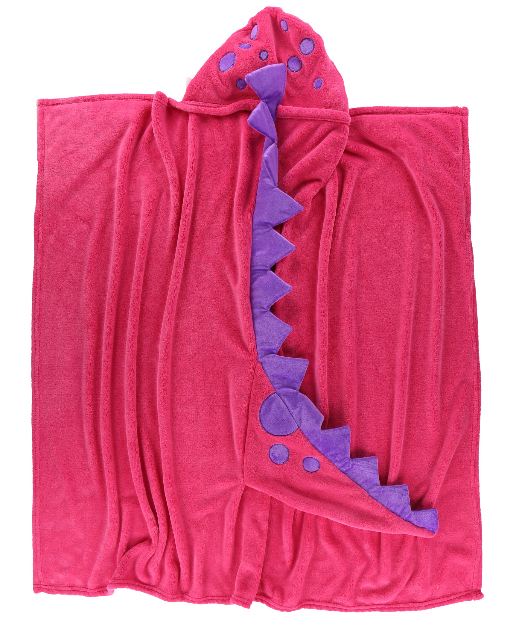 Kids Wearable Hooded Blanket - Soft Pink Dinosaur Animal Snuggie for Boys & Girls | Cozy Lounge Wear for Movie Nights, Camping & Sleepovers