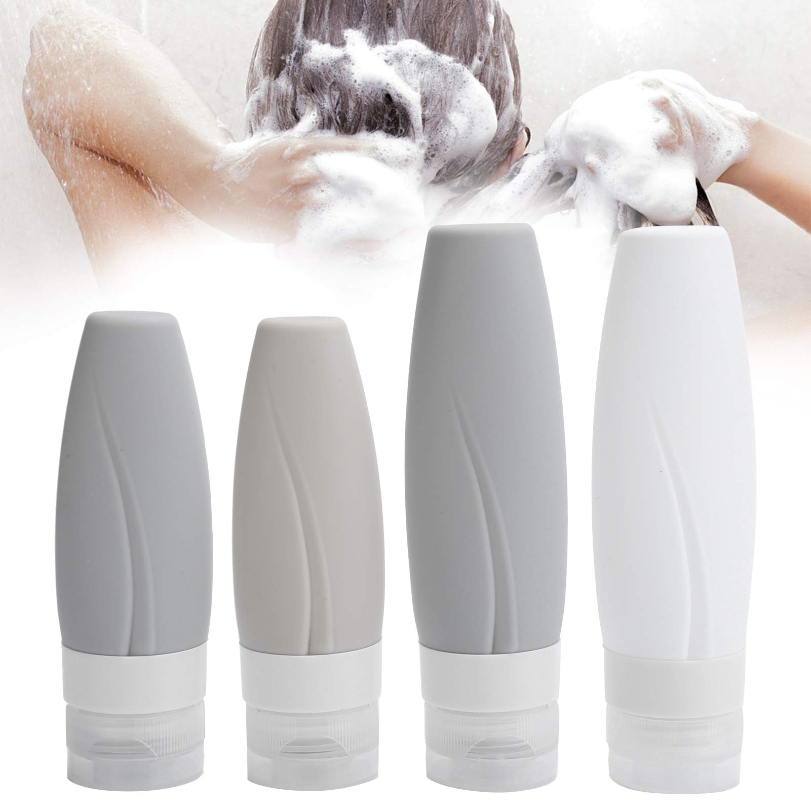 Travel Size Containers - Leak-Proof Silicone Travel Bottles for Shampoo, Body Wash & Liquids | TSA Approved Toiletries for Air Travel, Gym & Business Trips