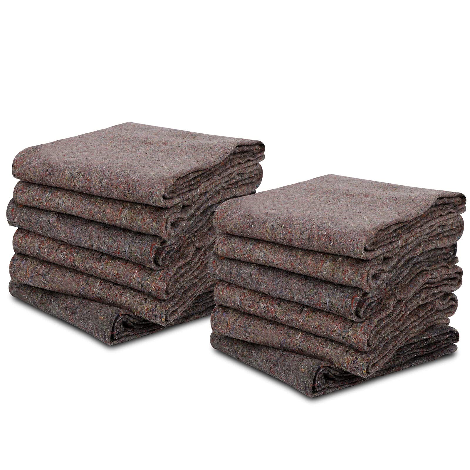 HUIJK 12 Pack Heavy Duty Moving Blankets 53x74 Inch - Professional Quality Quilted Furniture Pads for Moving, Packing, Storage & Home Protection