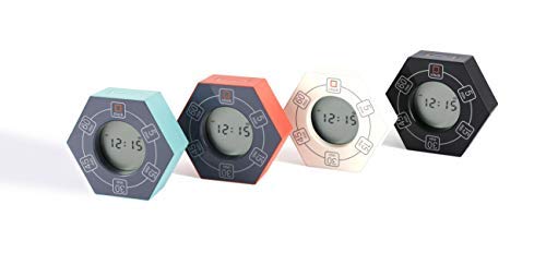 Digital Timer with Clock - 5/15/30/45/60 Minute Countdown Timer for Home, Office & Kitchen | Easy Time Management Tool (Cyan) | Perfect for Cooking, Studying, Workouts & Productivity