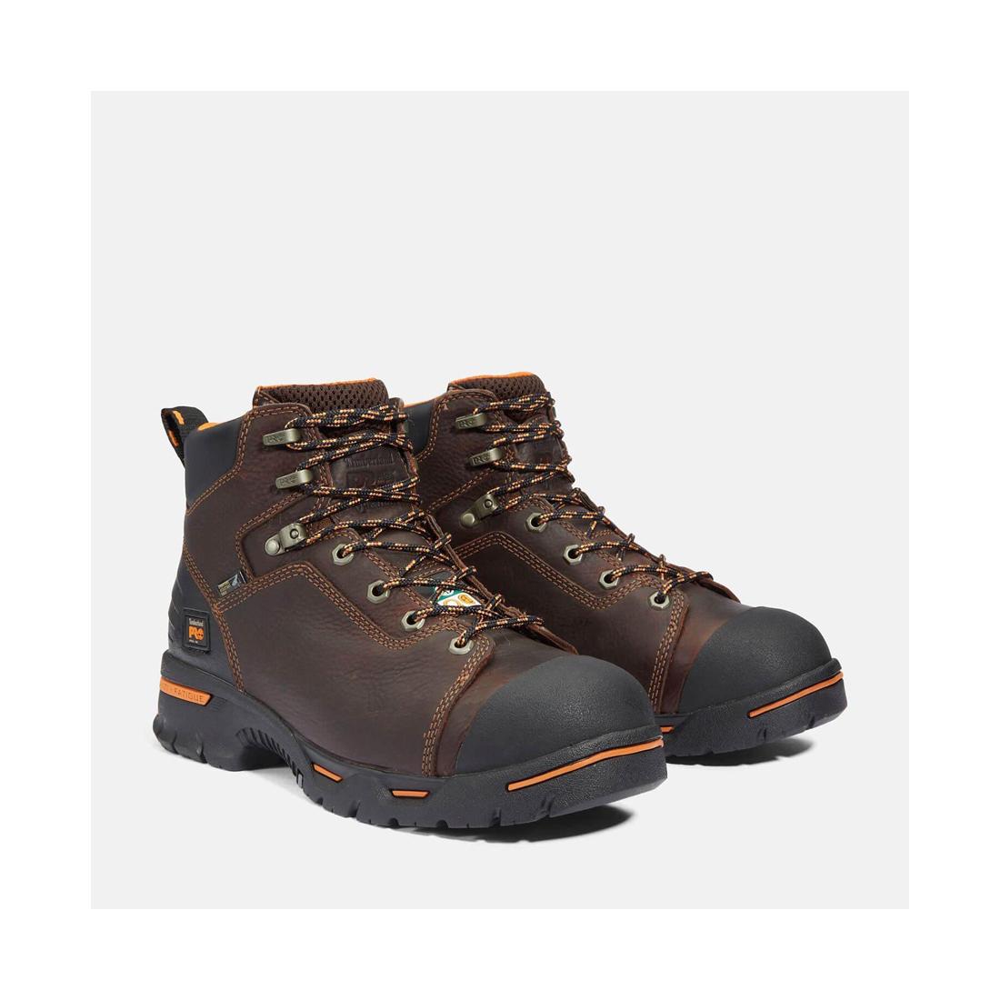 Endurance 6 Inch Steel Toe PR Work Boots for Men - Brown Safety Shoes for Construction, Warehouse & Industrial Work