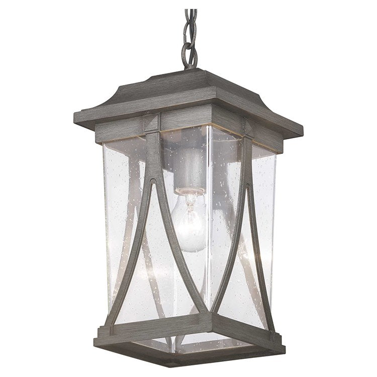 Abbott Single Light Outdoor Hanging Lantern - Weatherproof Porch Light for Patio, Garden & Entryway - Classic Black Exterior Wall Sconce with Clear Glass Shade - Perfect for Front Door, Backyard & Deck Lighting