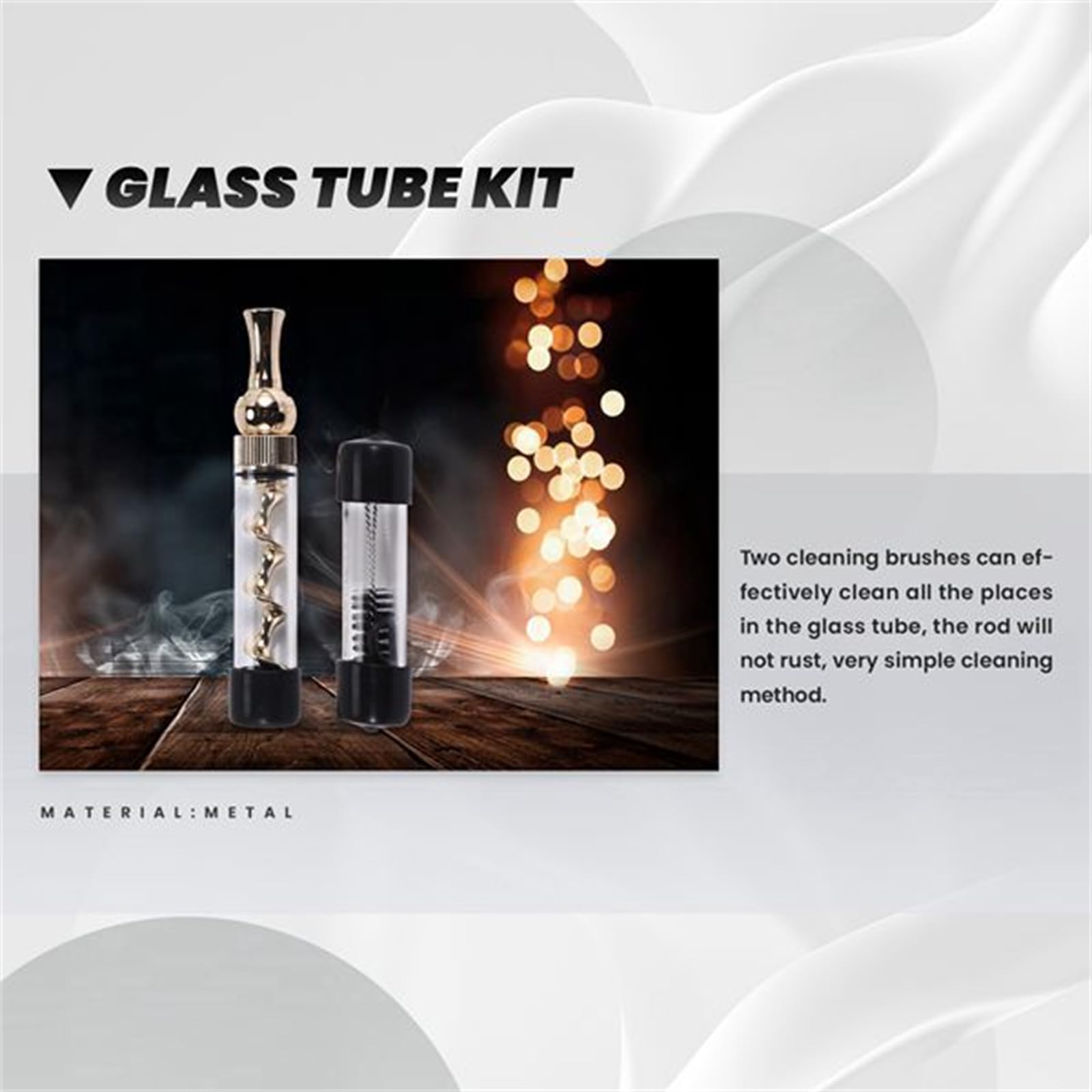 Premium Portable Glass Twisty Blunt Pipe - Easy to Clean with Adjustable Chamber | Perfect for Travel, Camping & Outdoor Smoking Sessions