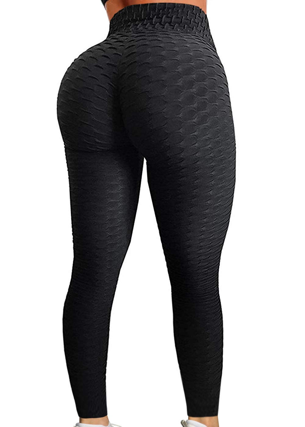 AGROSTE Women's High Waist Yoga Pants - Tummy Control Workout Leggings with Butt Lifting Design, Stretchy & Textured Booty Tights for Gym, Running & Everyday Wear