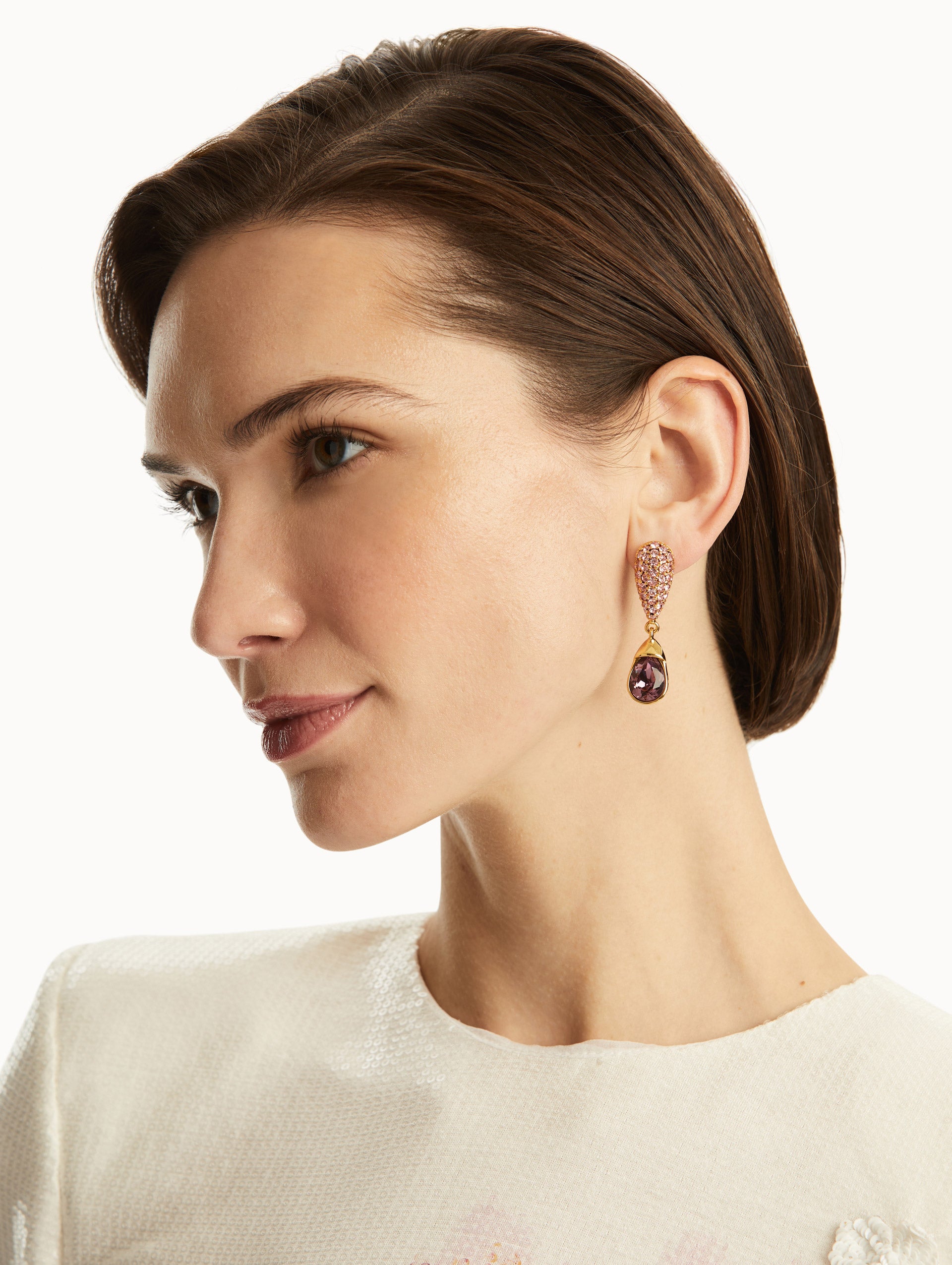 Elegant Pavé Drop Earrings for Women - Sparkling Cubic Zirconia Dangle Earrings for Party, Wedding & Evening Wear