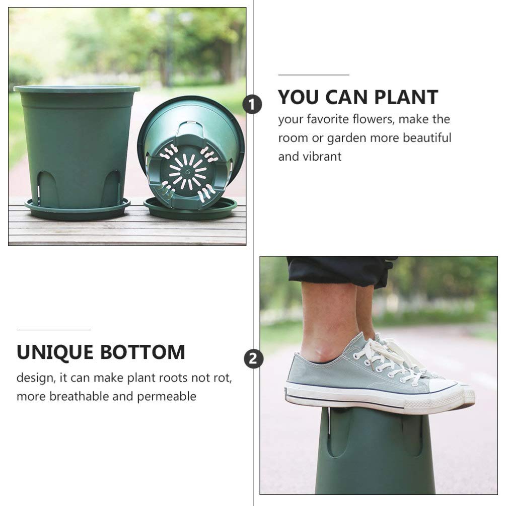 5 Sets Breathable Plastic Plant Pots for Succulents, Flowers & Garden Plants - Root Control Design, Lightweight & Durable Garden Planters for Indoor/Outdoor Use - Perfect for Home Decor, Balcony Gardening & Office Plants