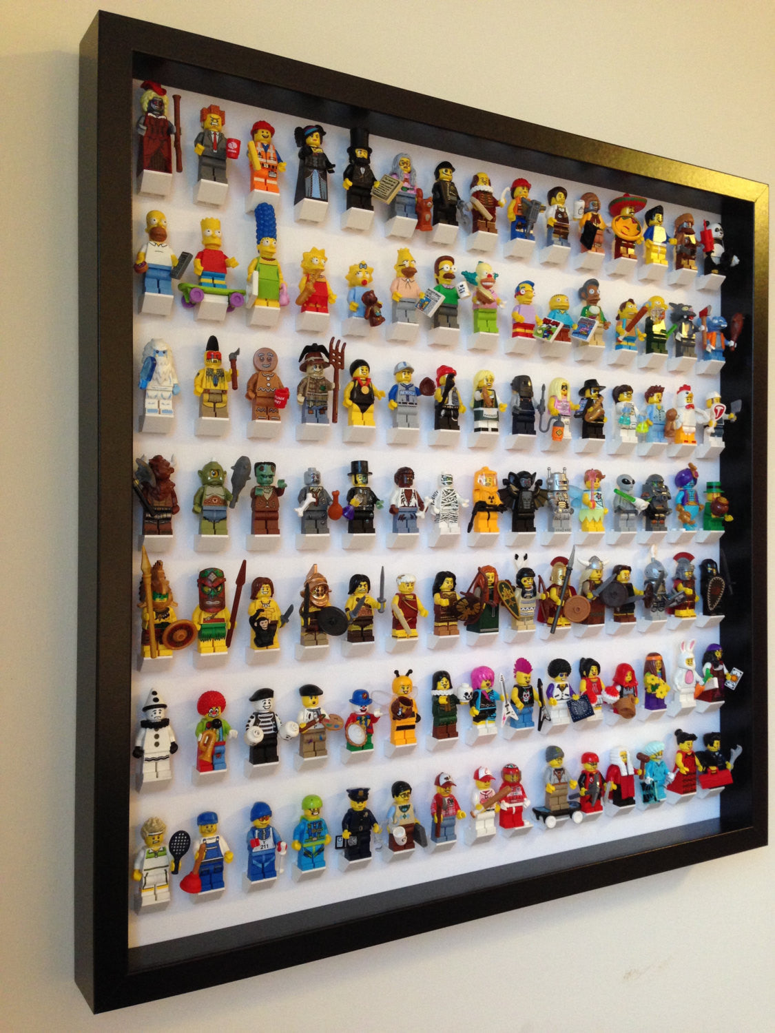 Black Large Display Frame for 105 Lego® Minifigures - Premium Wall Mounted Showcase for Lego Collectors - Perfect for Home Decor, Office Display & Gift Giving