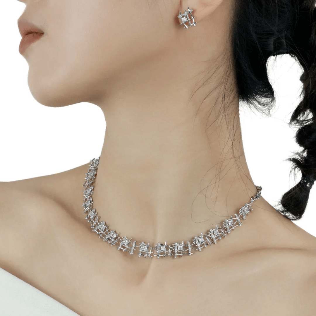 Elegant Braided Woven Dainty Choker Necklace Set for Women | Trendy Boho Jewelry Gift | Perfect for Parties, Weddings & Everyday Wear (Style A0946)