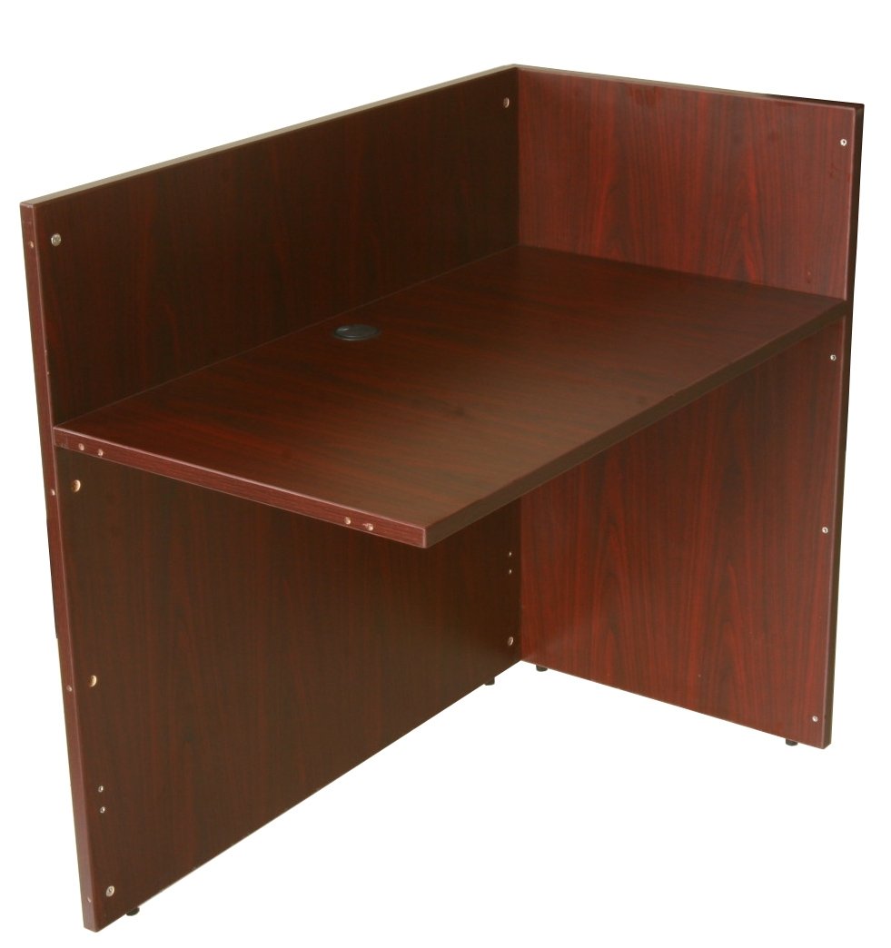 Mahogany Reception Return Shell for Office - Elegant and Durable L-Shaped Desk for Reception Areas, Lobbies, and Corporate Offices