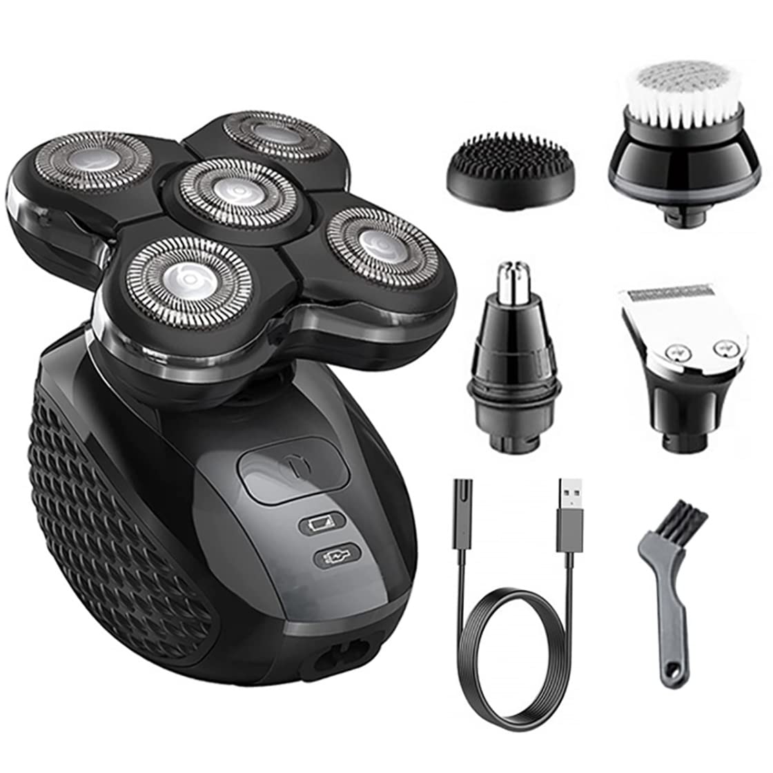 Professional 5-in-1 Rechargeable Electric Razor for Men - Wet/Dry Beard Trimmer, Head Shaver & Body Groomer | Perfect for Home, Travel & Quick Grooming Sessions
