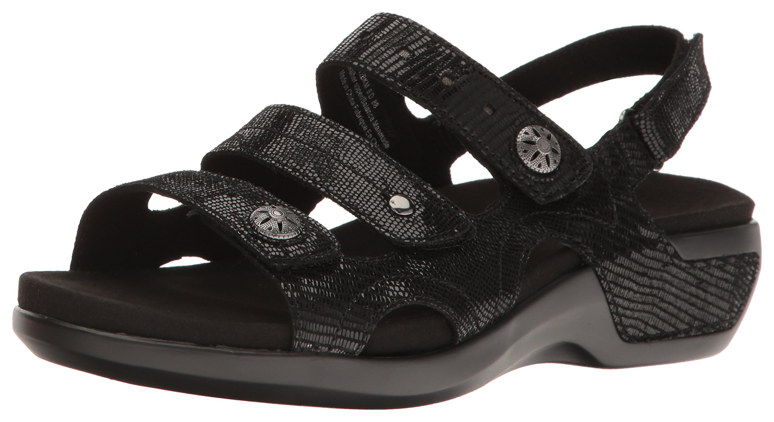 Aravon Women's Power Comfort Three Strap Heeled Sandals - Supportive & Cushioned Dress Shoes for Work, Wedding & Special Occasions