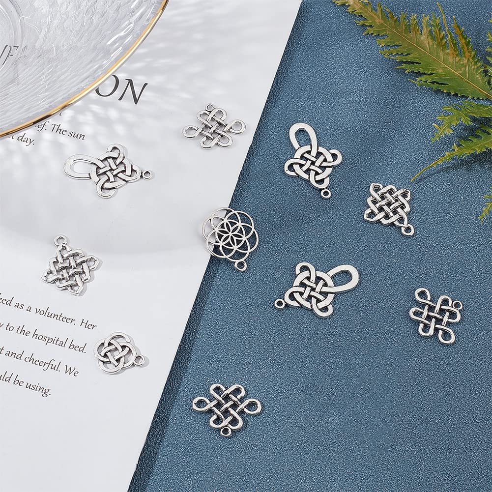 60pcs Celtic Knot Charms - 6 Styles Cross Pendants, Irish Traditional & Tibetan Alloy Charms for DIY Jewelry Making - Perfect for Bracelets, Necklaces, and Home Decor Gifts