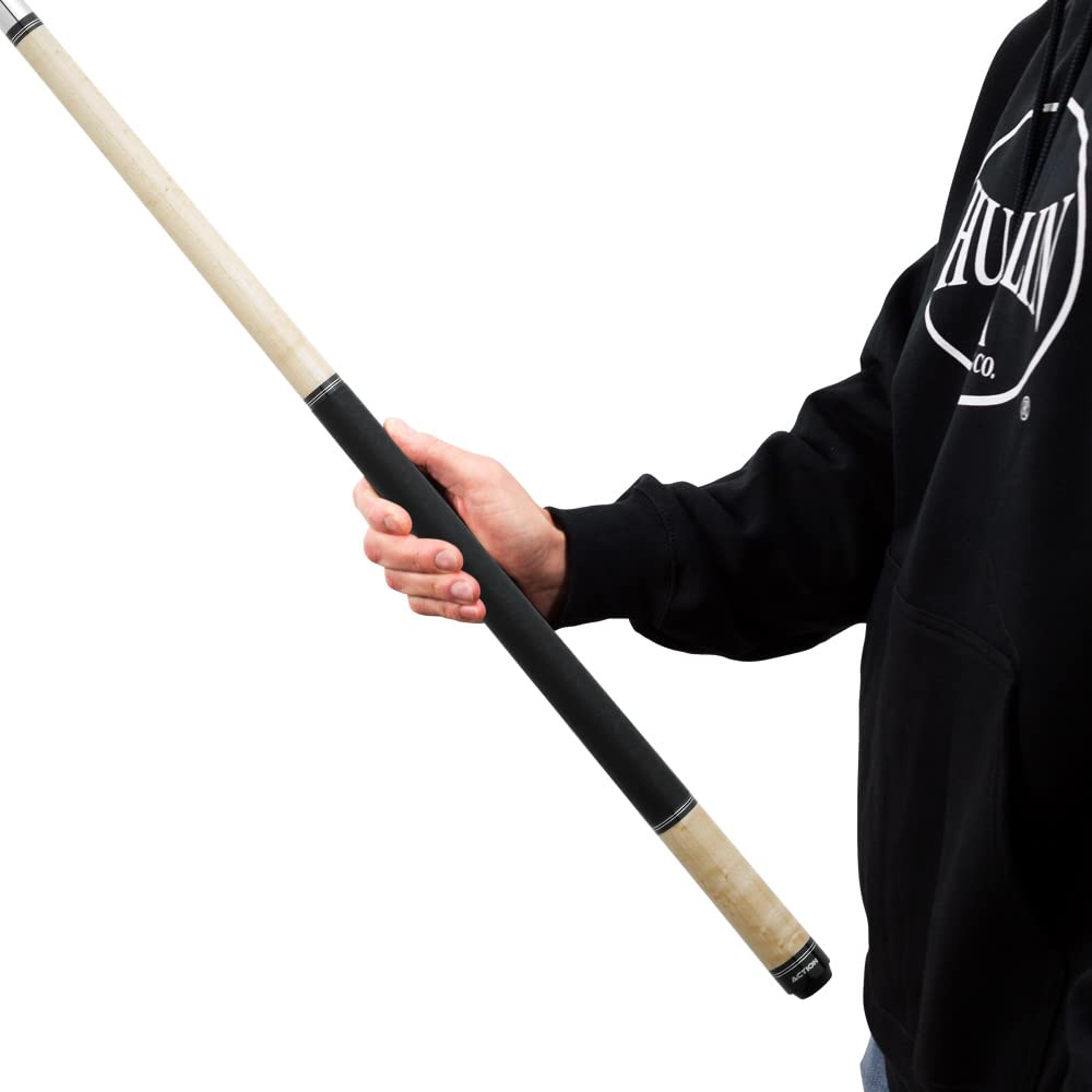 Premium Blonde Birdseye Maple Pool Cue Stick - 58 Inch Professional Billiard Cue with Black Faux Leather Wrap Grip, Double Silver Rings & Black Rubber Bumper - Perfect for Tournament Play, Home Game Rooms & Bar Entertainment