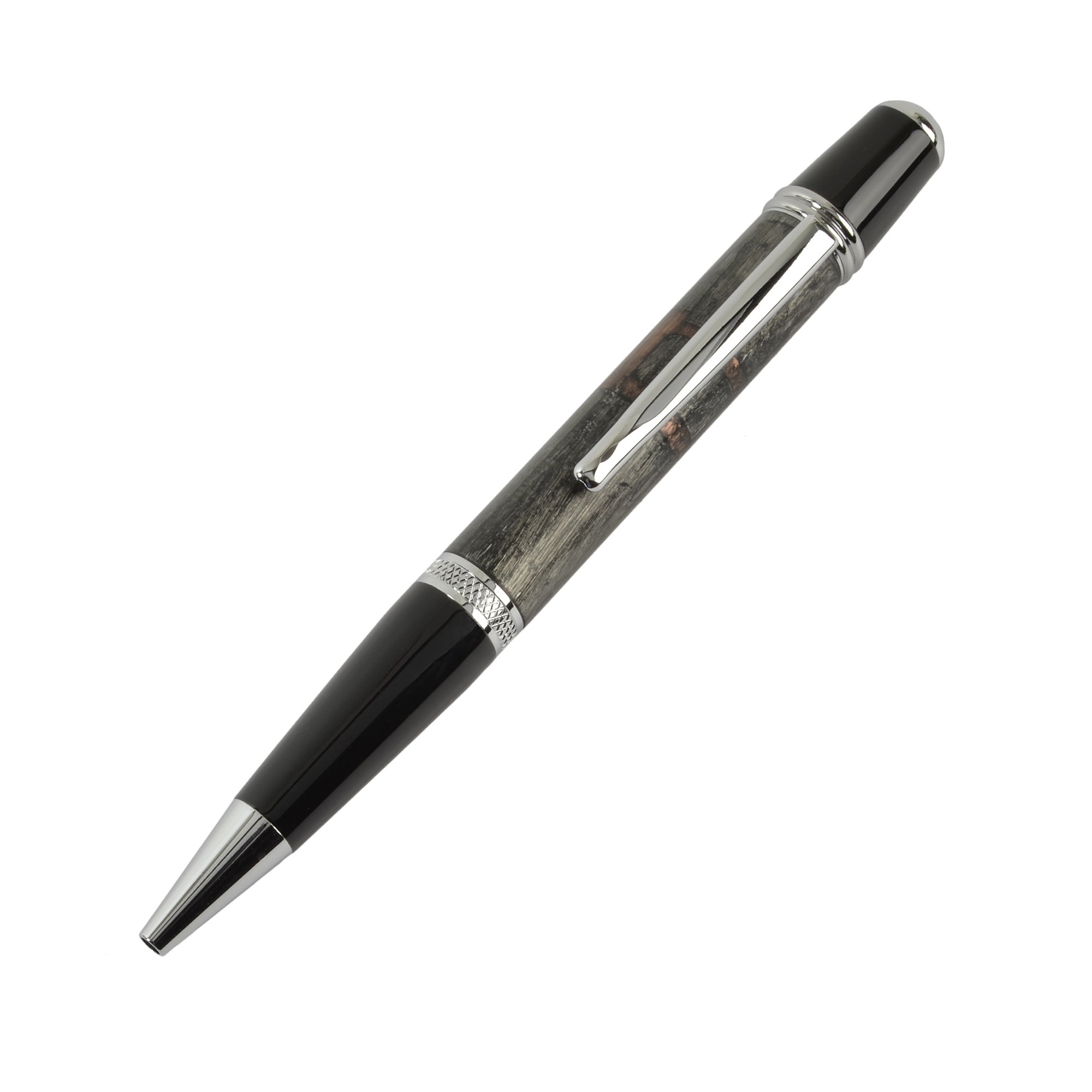 Steampunk Ballpoint Pen - Black & Chrome Vintage Style Writing Instrument for Journaling, Note Taking & Gift Giving