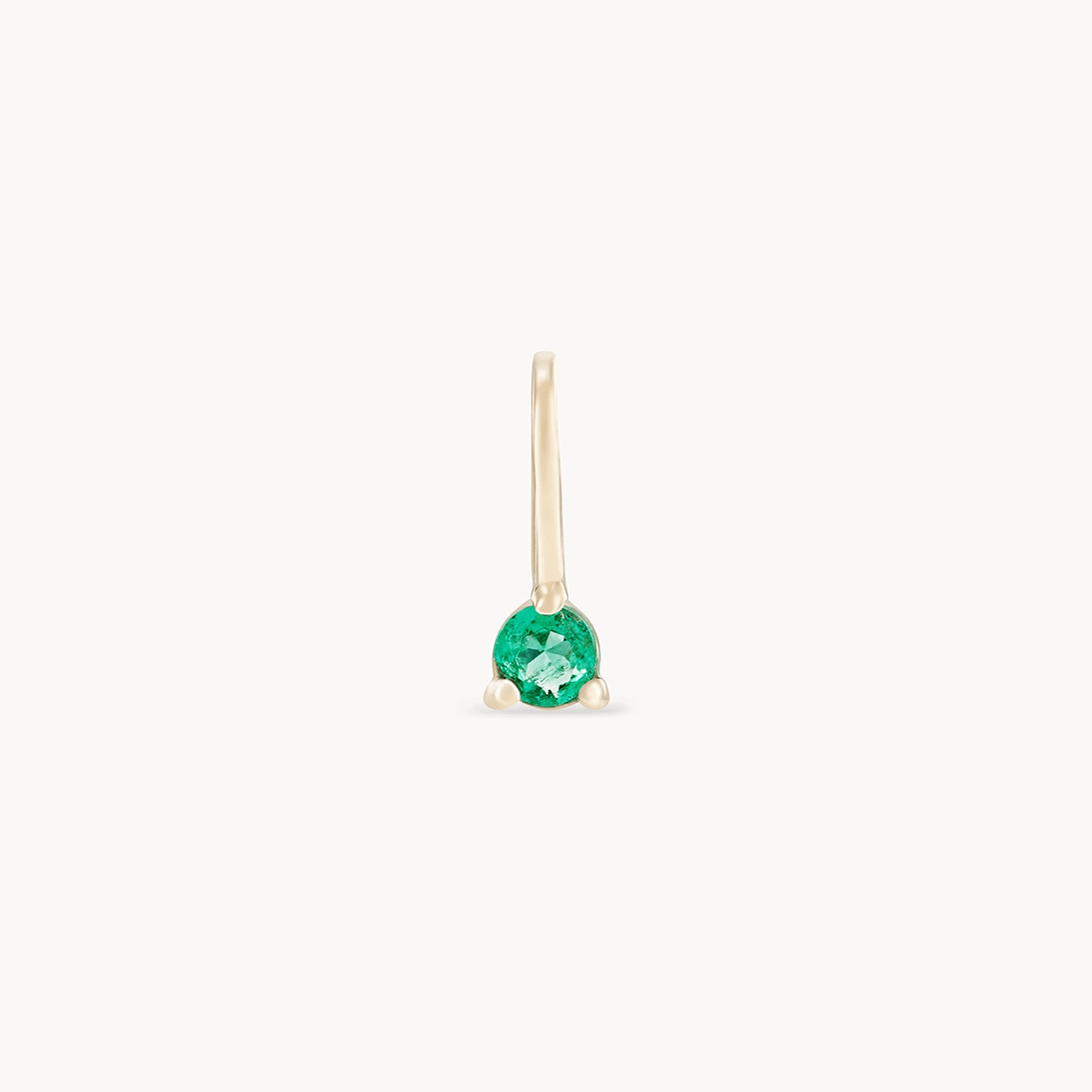 10K Yellow Gold Emerald May Birthstone Charm - Elegant Jewelry Gift for Mother's Day, Birthday & Special Occasions