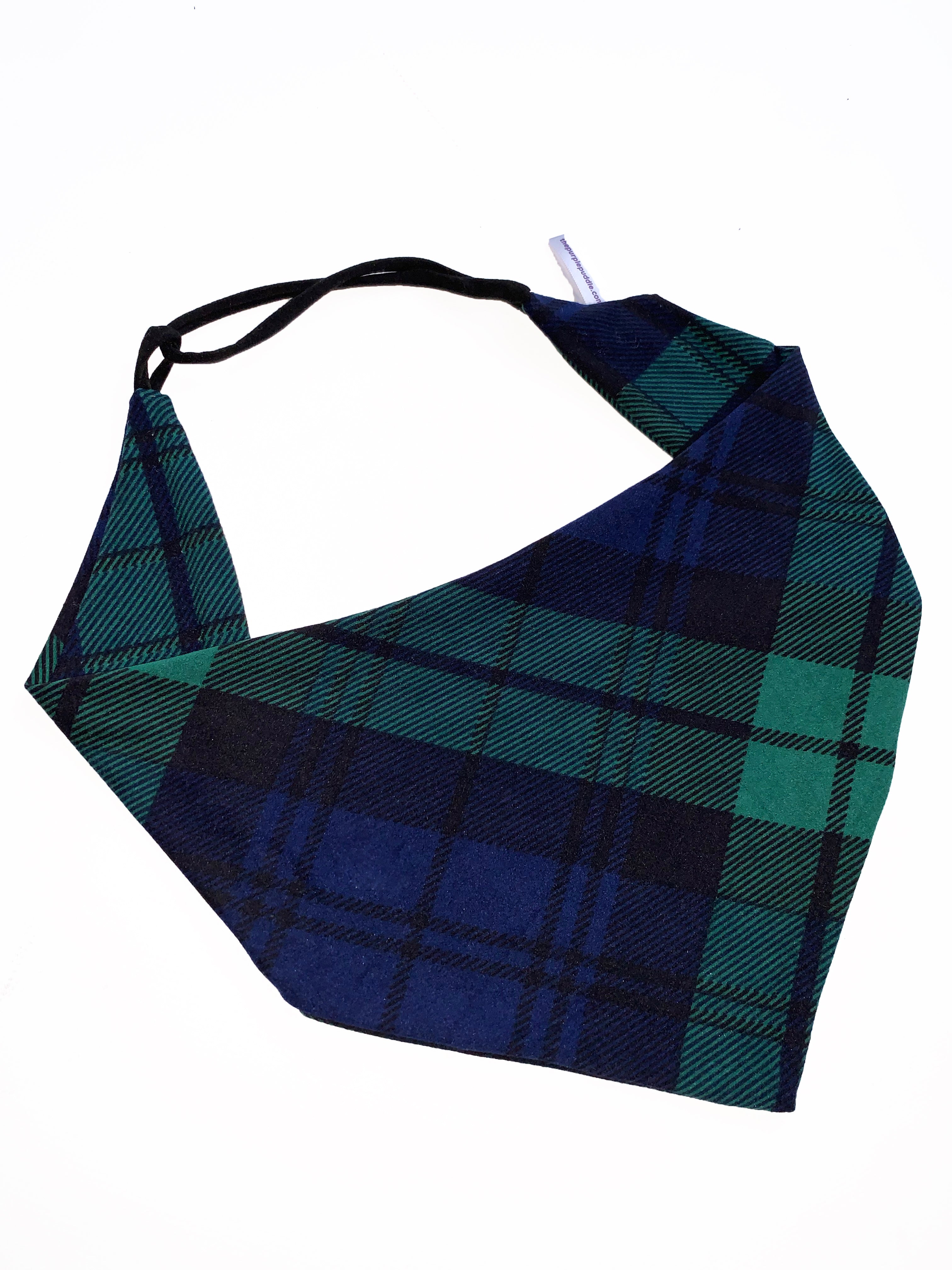 Black Watch Tartan Pet Bandana - Stylish and Comfortable Dog Bandana for Small, Medium, Large Dogs - Perfect for Holidays, Parties, and Outdoor Adventures