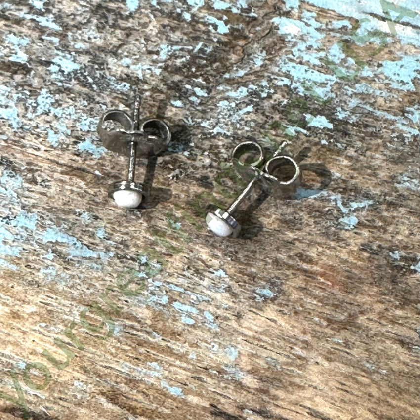 Tiny Sterling Silver & White Opal Stud Earrings for Women - Dainty Pierced Ear Jewelry for Everyday Wear, Gifts & Special Occasions