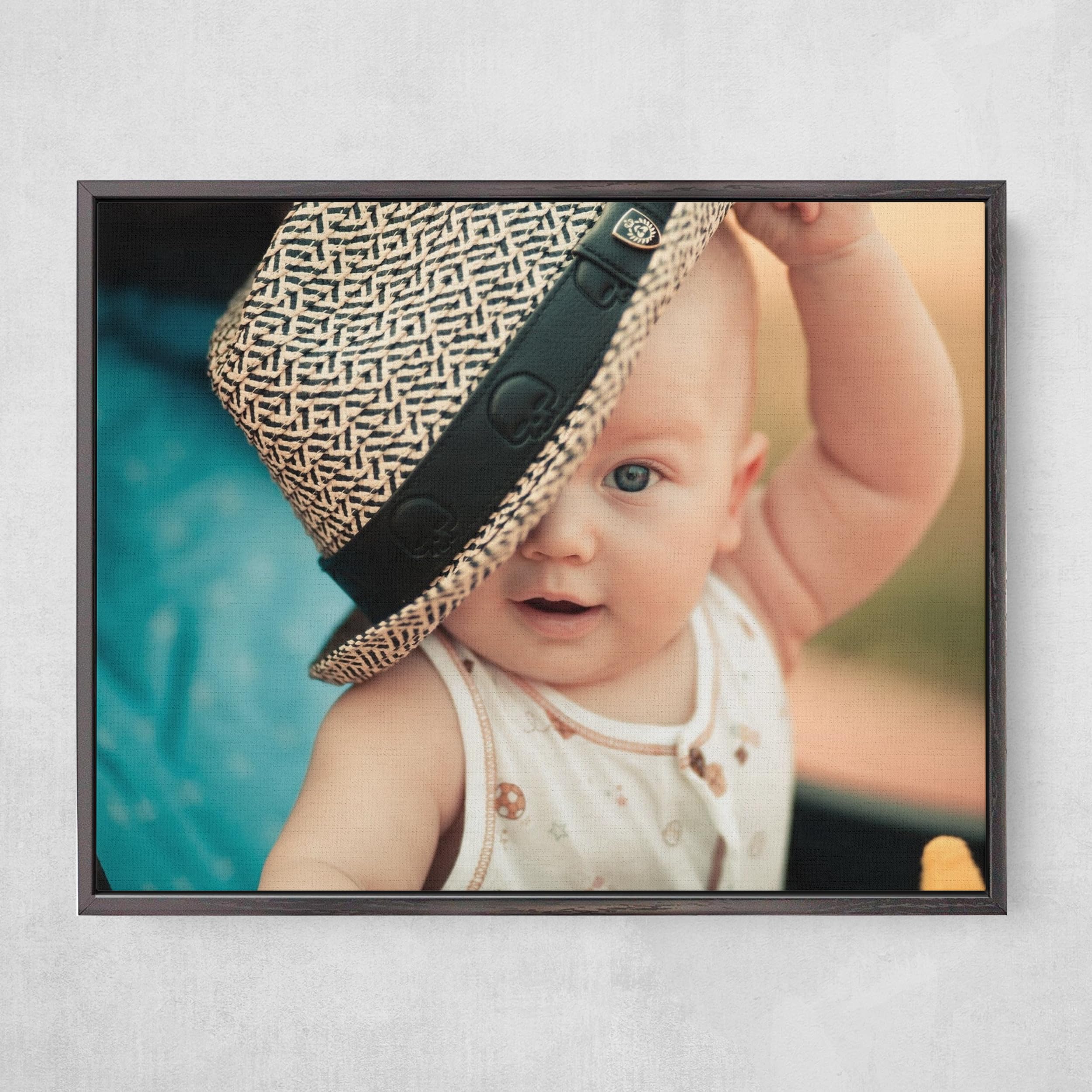 Personalized Canvas Photo Print with Floating Frame - 20x20 Inch Black Wall Art for Home Decor | Perfect for Living Room, Bedroom & Office Display
