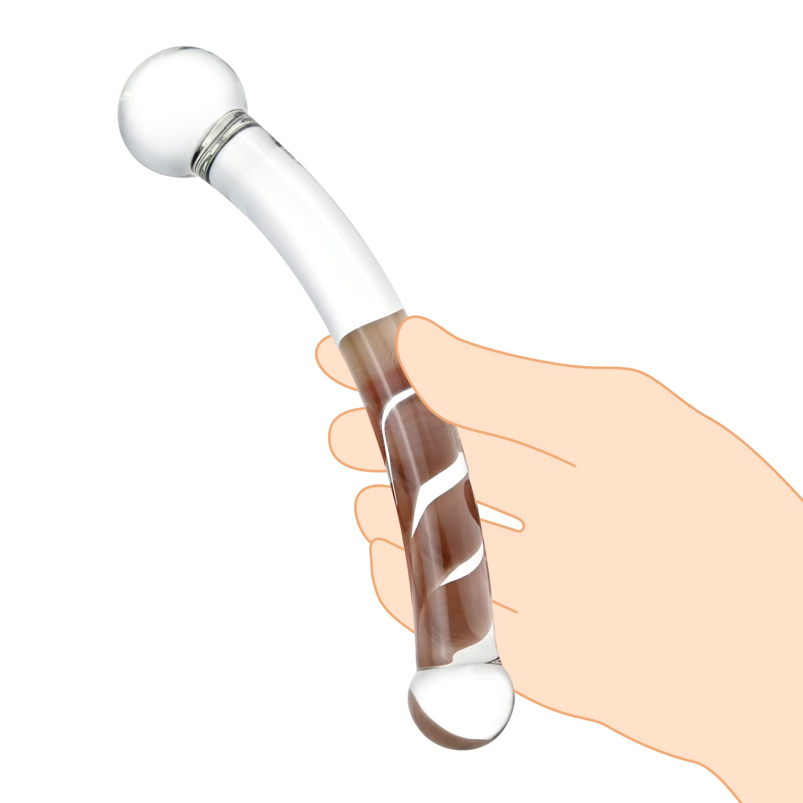 Double Ended Realistic G Spot Dildo - 7.87 Inch Clear Glass Penis Toy with Different Size Ends - Adult Sex Toy for Men, Women, Couples & LGBTQ+ - Perfect for Solo Play, Couples Exploration & BDSM Scenes