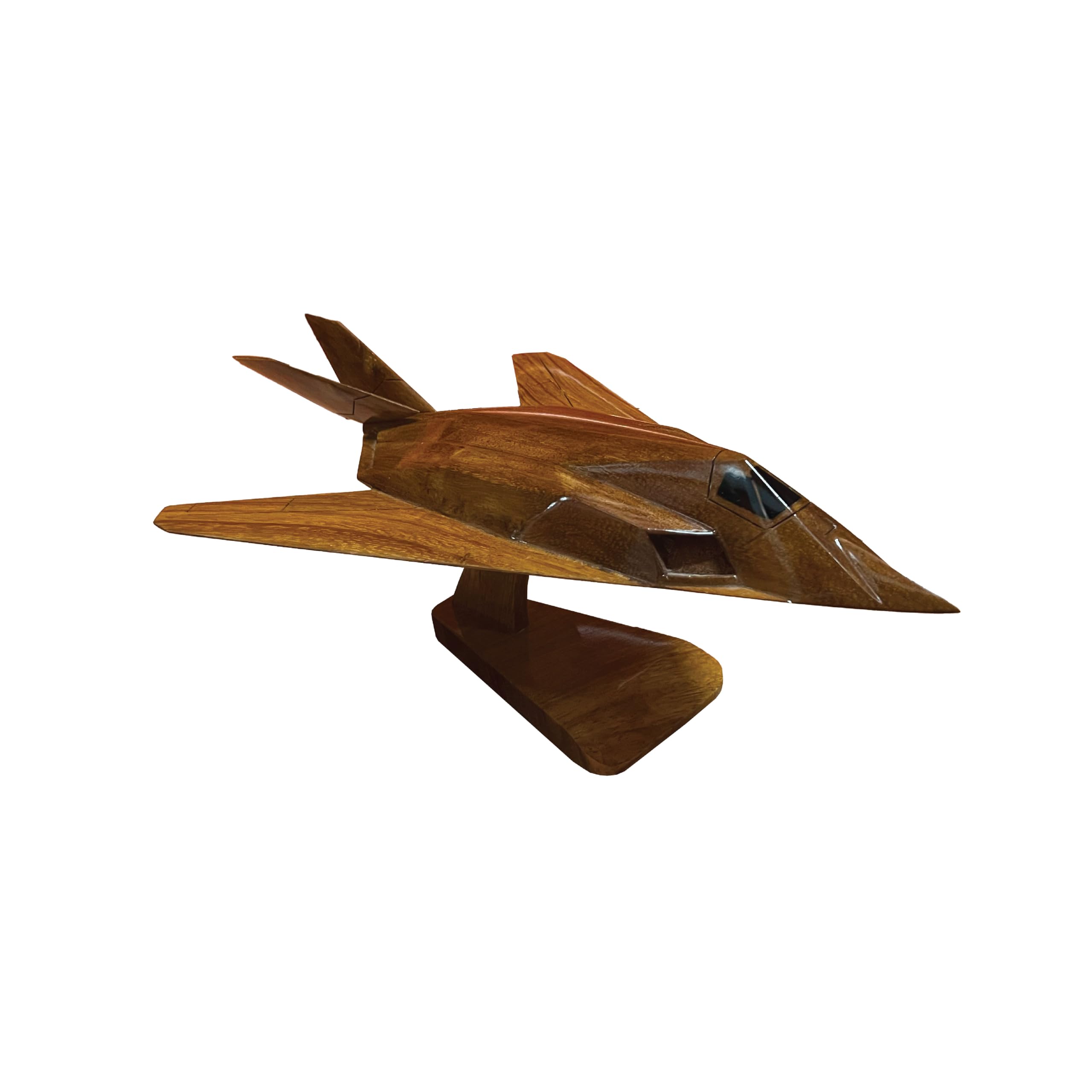 F117 Nighthawk Stealth Fighter Mahogany Wood Desktop Aircraft Model - Perfect for Office Decor, Aviation Enthusiast Gifts & Military Collectors Display