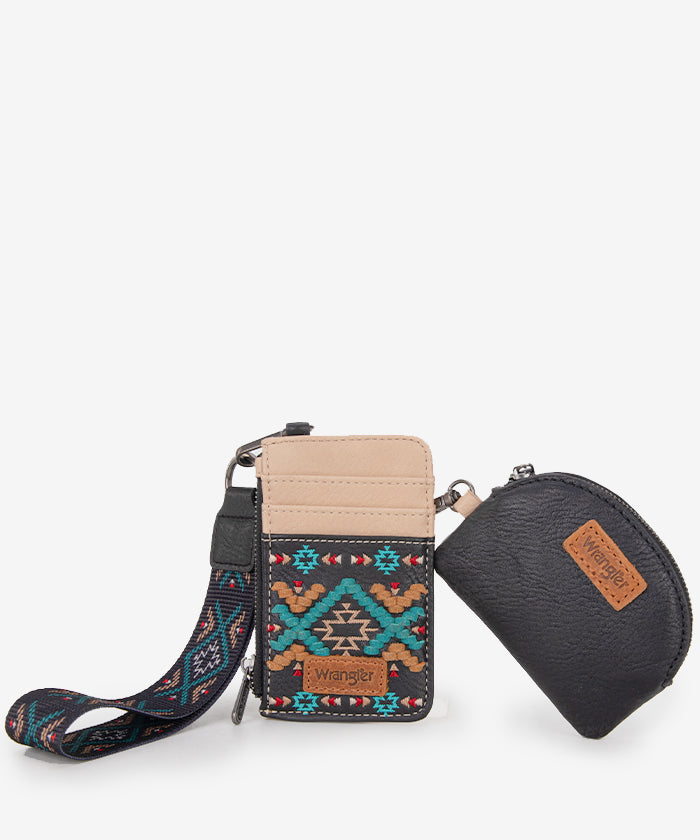 Wrangler Aztec Embroidered Whipstitch Sling Bag - Stylish Crossbody Purse for Women, Men | Perfect for Travel, Hiking & Everyday Use