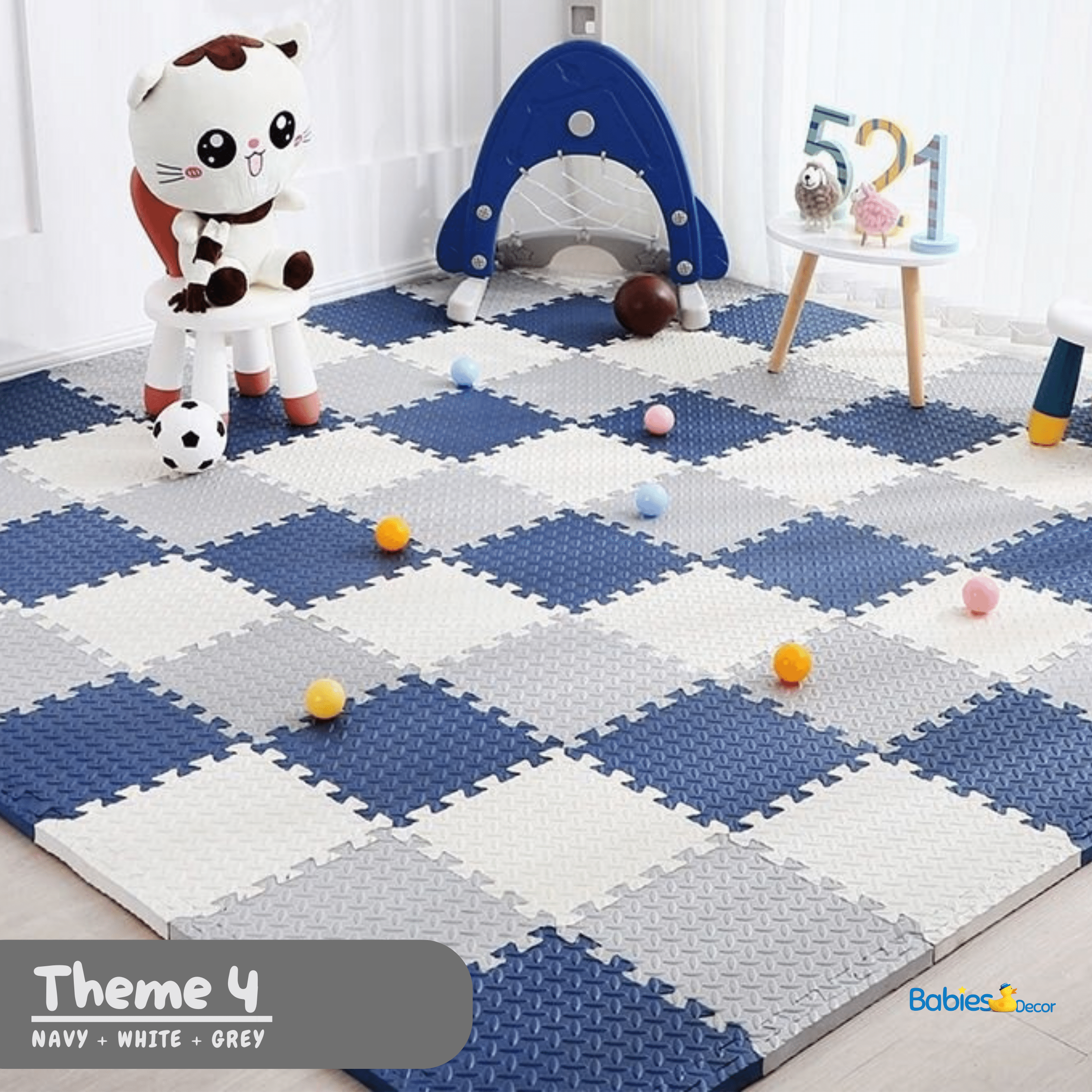 Soft Foam Play Mat for Babies - Non-Toxic Tummy Time & Crawling Activity Mat for Infants - Perfect for Nursery, Playroom & Daycare Floor Protection