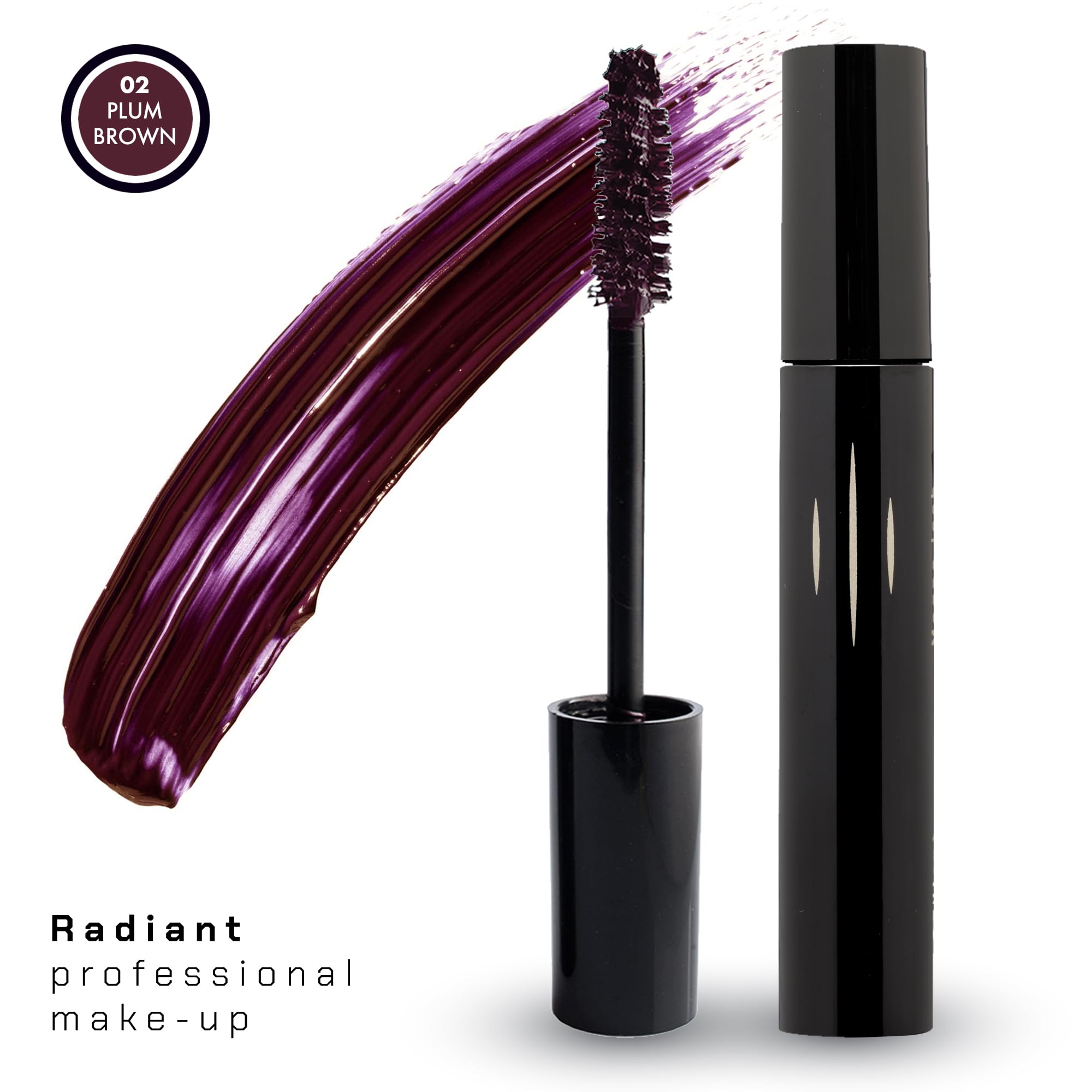 Radiant Professional Mascara for Volume & Length - Volumizing & Curling Mascara for Women of All Ages - 0.43oz Plum Brown - Perfect for Everyday Wear, Date Nights & Special Occasions