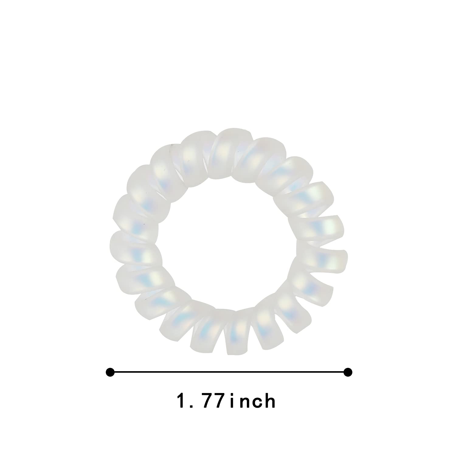 9PCS Matte Spiral Hair Ties for Women & Girls - Coil Ponytail Holders, Comfortable Wear-Resistant Hair Rings, Waterproof Phone Cord Hair Bands (White) - Perfect for Workouts, Yoga, Swimming & Everyday Styling