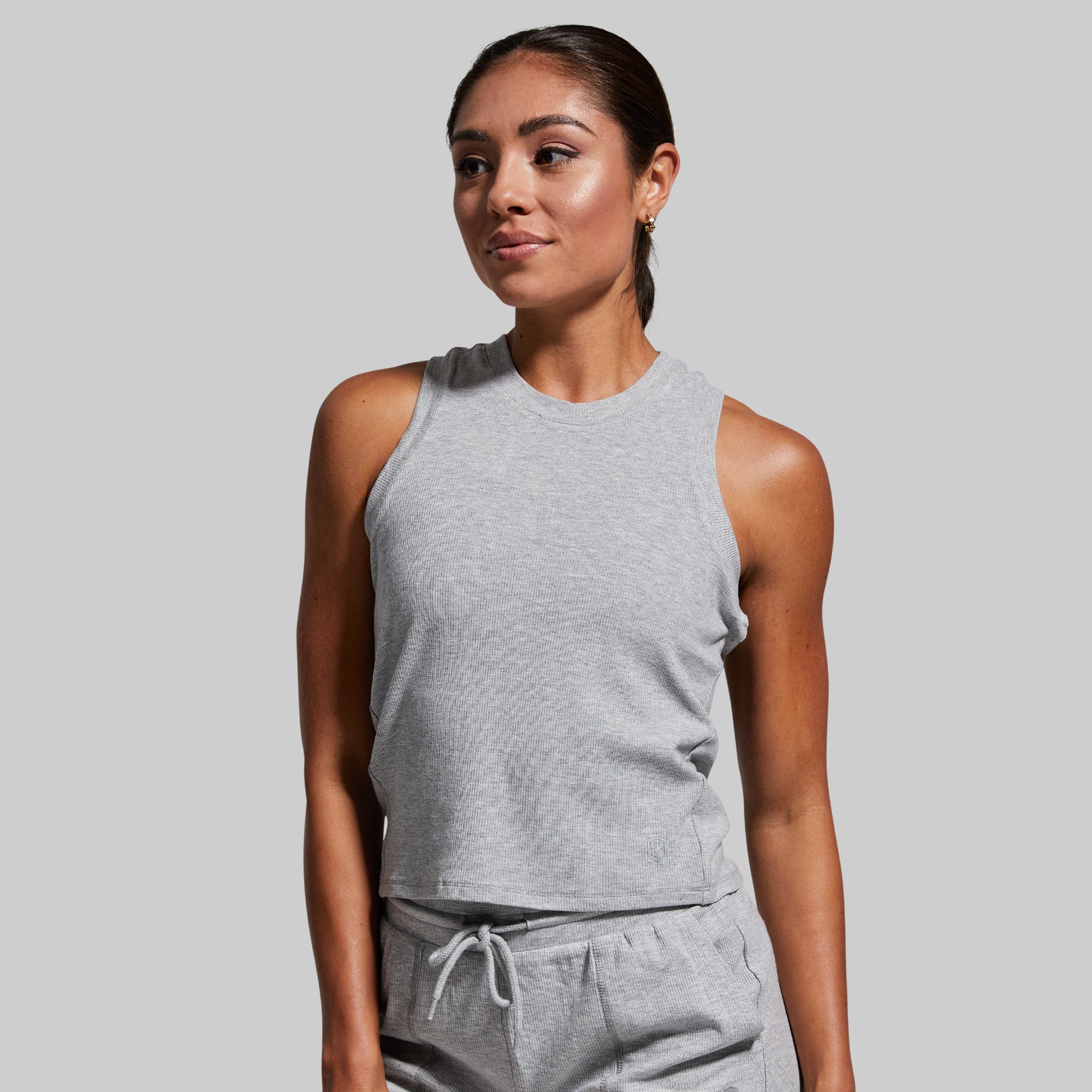 Women's Everyday Crop Top - Light Heather Grey | Soft & Comfortable Casual Wear for Yoga, Gym & Daily Outfits