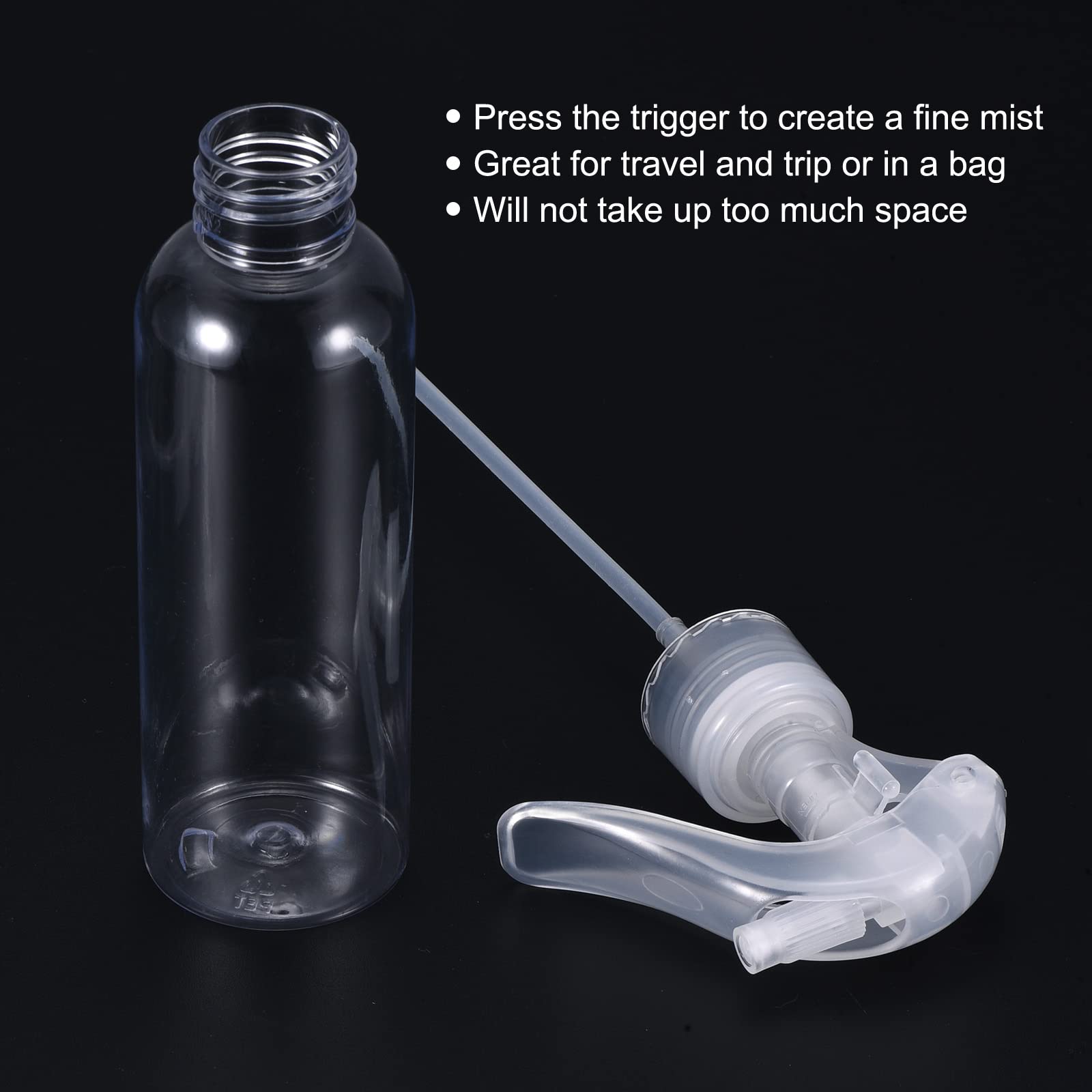 PATIKIL 120ml Spray Bottles (2 Pack) - Refillable Plastic Mist Sprayer for Travel, Home & Beauty - Clear Empty Bottles for Hair, Plants, Cleaning & DIY Projects