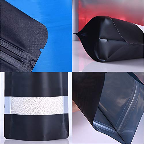 100 Matte Smell Proof Stand Up Ziplock Bags with Resealable Zip Lock - 15x22cm (6x8.6
