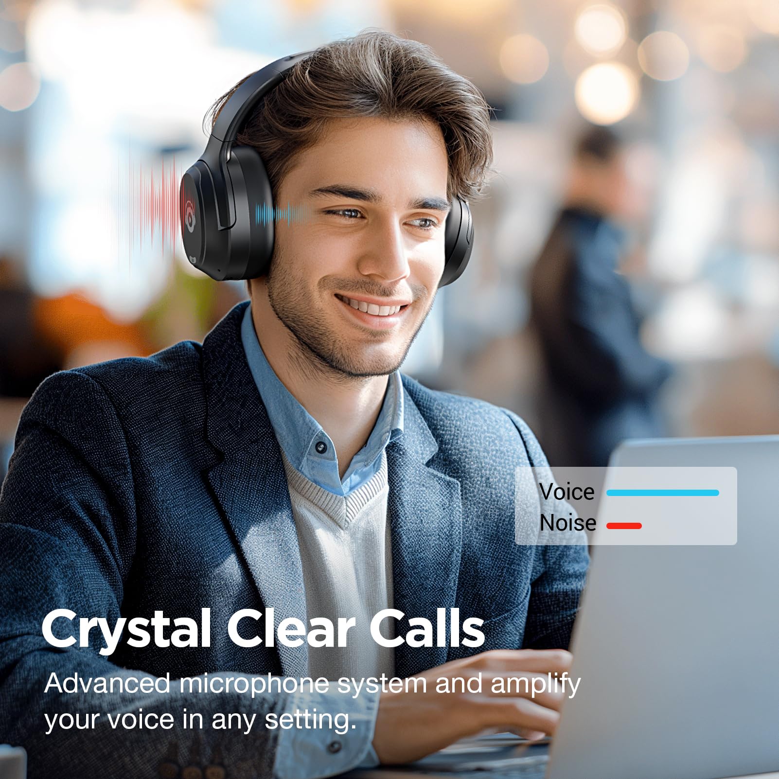Premium Hybrid Active Noise Cancelling Headphones - Wireless Bluetooth Over-Ear Headphones with HD Sound, Deep Bass & All-Day Comfort for Home, Office, Travel | Perfect Birthday Gift for Music Lovers & Professionals