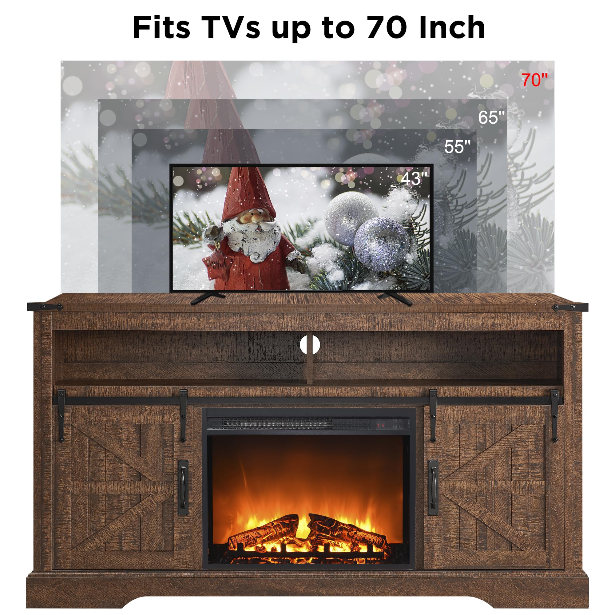 OKD 65+ Inch Fireplace TV Stand - 33