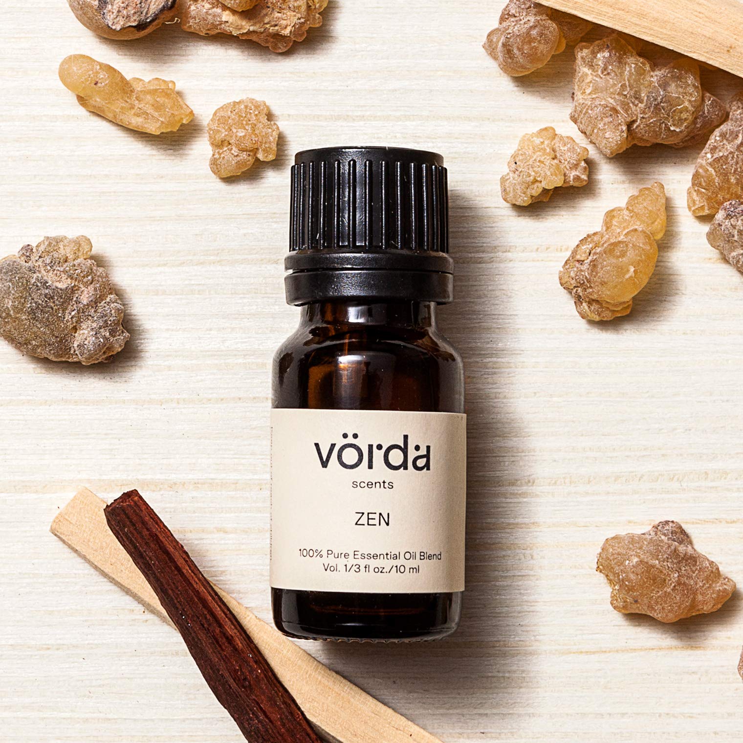 Vorda Zen Essential Oil Blend - Frankincense, Ho Wood & Sandalwood Aromatherapy Oil for Meditation, Relaxation & Stress Relief - Perfect for Yoga, Spa & Home Diffuser Use