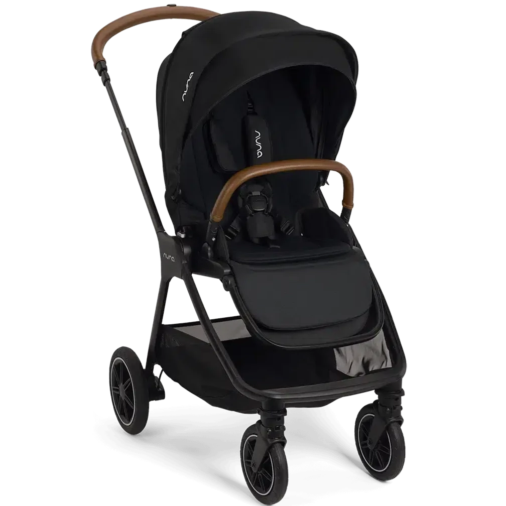 Nuna Triv Next Stroller - Lightweight Compact Travel Stroller with One-Hand Fold, Caviar Black | Perfect for City Walks, Air Travel & Everyday Use