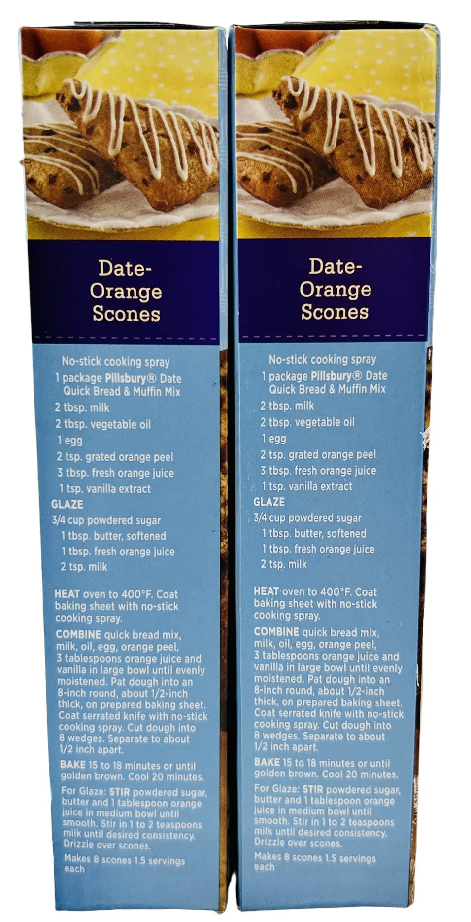 Pillsbury Date Quick Bread & Muffin Mix Bundle - 2 Pack with Free Reusable Storage Bag | Perfect for Baking, Breakfast, Snacks & Holiday Gifts