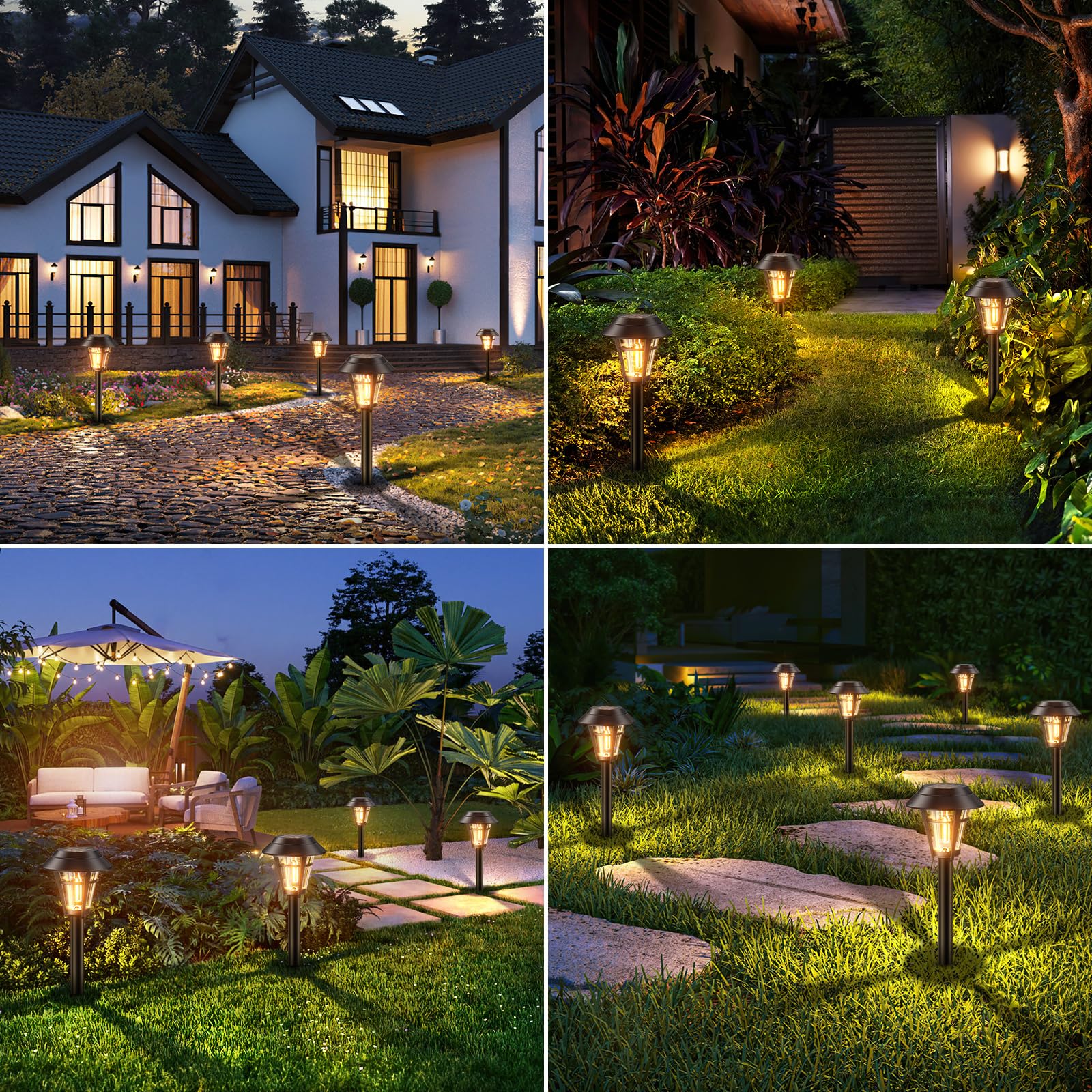 10 Pack Solar Pathway Lights Outdoor Waterproof - Auto On/Off Solar Powered Garden Lights for Yard, Lawn, Patio, Walkway & Driveway | Perfect for Landscape Lighting, Evening Safety & Outdoor Decor