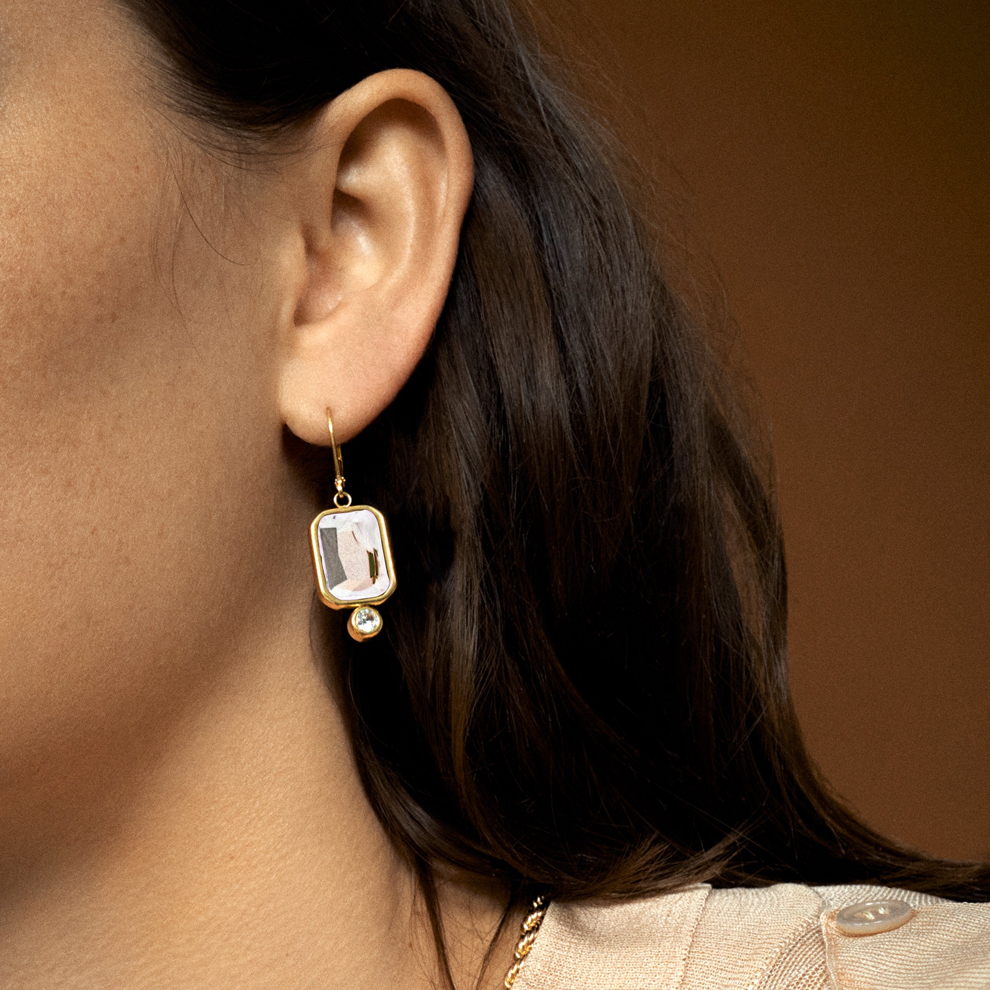 Exquisite Emerald Cut Crystal Drop Earrings for Women – Elegant Dangling Jewelry for Parties, Weddings & Special Occasions