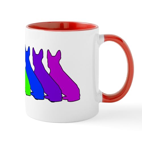 White/Red Inside - Rainbow Boston Terrier Mug