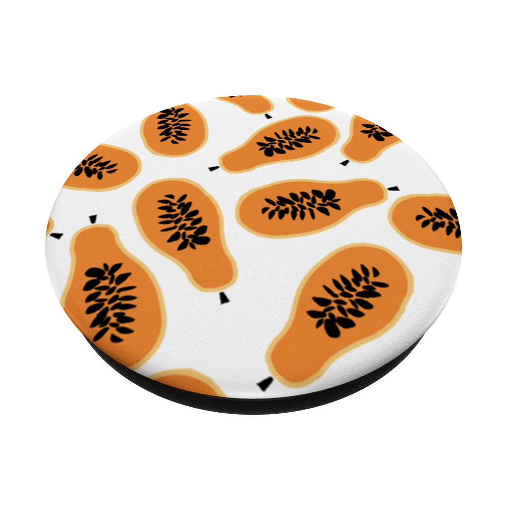 Papaya Tropical Fruit Phone Accessory - Swappable PopGrip for Phones & Tablets | Fruta Bomba Gift Idea | Perfect for Travel, Work & Everyday Use